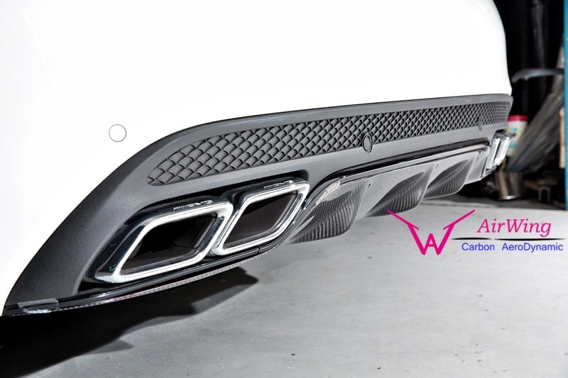 W205 C63- 3-Fins style Carbon Rear Diffuser 03